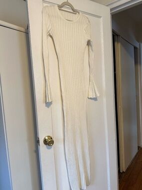 White Knit Long Dress